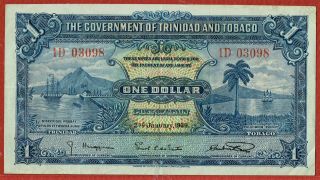 Government Of Trinidad & Tobago 2.  1.  1939 $1.  00 Vf/xf