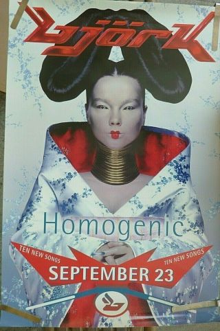 Very Rare Bjork Homogenic 1997 Vintage Music Store Promo Display Poster