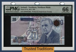 Tt Pk 211b 2011 Ireland - Northern Bank 20 Pounds H.  Ferguson Pmg 66 Epq Gem