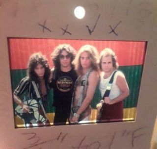 David Lee Roth Eddie Van Halen Group Backstage Pro Slide Photo 14