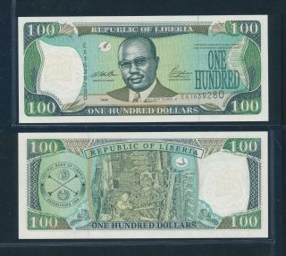 [105047] Liberia 1999 100 Dollars Bank Note Unc P25