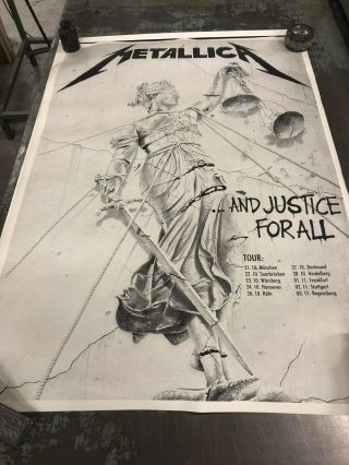 Metallica And Justice For All Tour Poster German Dates