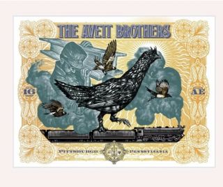 Avett Brothers Poster Pittsburgh Pa August 16 2018 Variant Edition Of 35