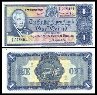 Scotland The British Linen Bank £1 1969 (one Pound) - P169 - Xf/ Au
