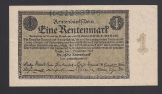 Germany 1 Rentenmark 1923 Vf P.  161 Banknote,  Circulated