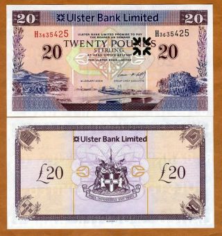 Ireland Northern,  Ulster Bank,  20 Pounds,  2004,  P - 337,  Unc