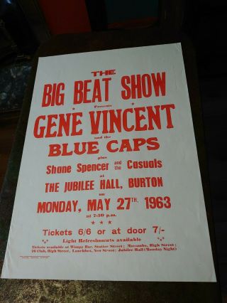 Gene Vincent Concert Poster 1963