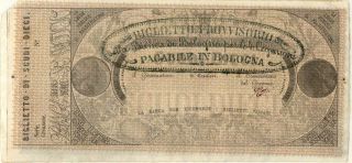 Italy 10 Scudi Banca Pontifica “Bologna” Provisional Banknote 1855 PMG 58 AU 2