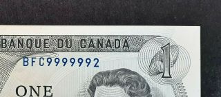1973 Bank Of Canada $1 Dollar 2 Digit Near Solid Radar Bfc9999992 Bc - 46b