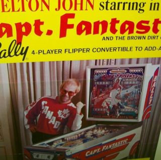 Elton John Capt Fantastic Pinball FLYER Bally 1976 Pop Rock Tommy Art 3
