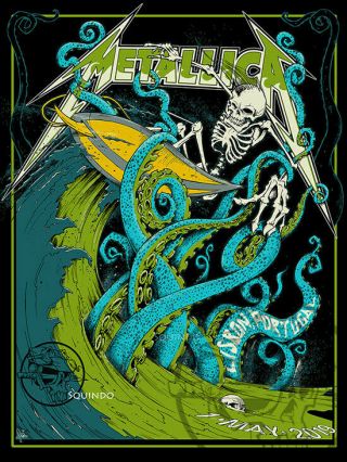 Metallica Lisbon,  Portugal 5/1/19 - Ap White Edition Of 70 By Squindo