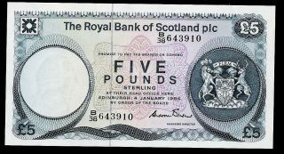 Royal Bank Of Scotland - 5 Pounds - 1984 - P342b - Au/aunc