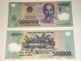 500,  000 Vietnamese Dong Currency - 1 X 500000 Vnd Circulated Banknote Bank Note