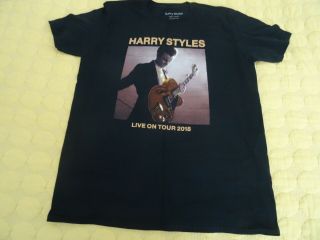 Harry Styles Live On Tour 2018 T Shirt Very Rare Black With Dates Large Sign Of