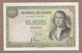 Spain: 1000 Pesetas Banknote,  (xf),  P - 138,  04.  11.  1949,
