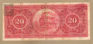 MEXICO: 20 Pesos Banknote,  (F/VF),  P - S165Bb,  18.  01.  1911, 2