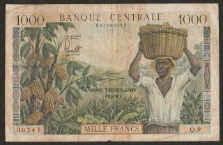 1962 Cameroun 1,  000 Franc Note