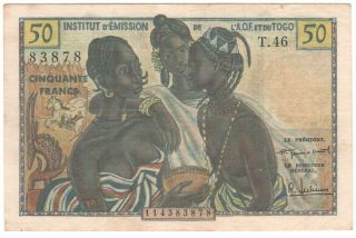 French West Africa 50 Francs 1956 P - 45