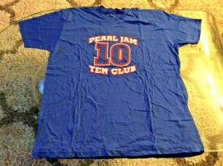 Pearl Jam Ten Club 10 Mookie Double Sided Blue Shirt Adult 2x - Large 2xl