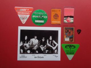 Alice In Chains,  Promo Photo,  6 Backstage Passes,  Guitar Pick,  Rare Tour Originals
