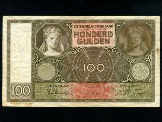 Netherlands:p - 51,  100 Gulden,  1941 Two Woman