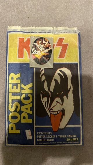 Kiss Aucoin 1980 Australian Ace Frehley Rare Poster Pack Sticker Only.
