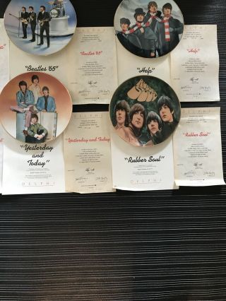Set of 8 Beatles Collectible Plates by Delphi and The Bradford Exchange 3