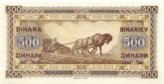 Yugoslavia 500 Dinara 1.  5.  1946 P 66a Series Bx Uncirculated Banknote Mea9e
