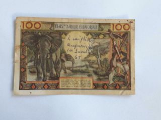 Equatorial African States Banknote 100 francs 1963 2