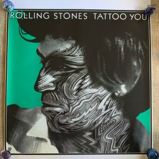1981 Rolling Stones Tattoo You Keith Richards Promo Poster 36 " X 36 "