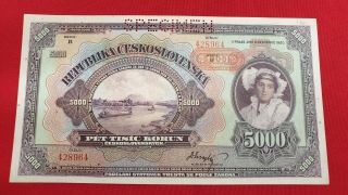TchÉcoslovaquie Billet De 5000 Korun 1920 Specimen - Ref53350
