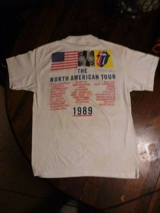 THE ROLLING STONES STEEL WHEELS TOUR 1989 AUTHENTIC CONCERT TOUR T SHIRT LARGE 2