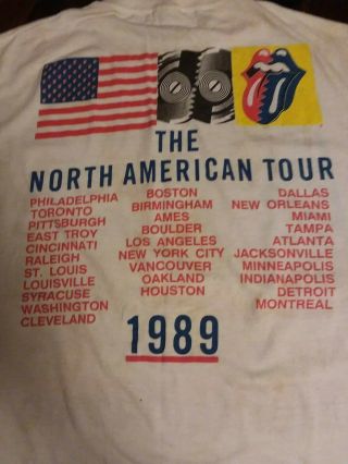 THE ROLLING STONES STEEL WHEELS TOUR 1989 AUTHENTIC CONCERT TOUR T SHIRT LARGE 3