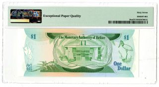 Monetary Authority of Belize,  1980 $1 P - 38a PMG Gem Unc 67 EPQ, 2