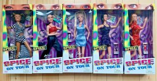 1998 Spice Girls On Tour Dolls Set Of 5 Galoob In Boxes Spiceworld