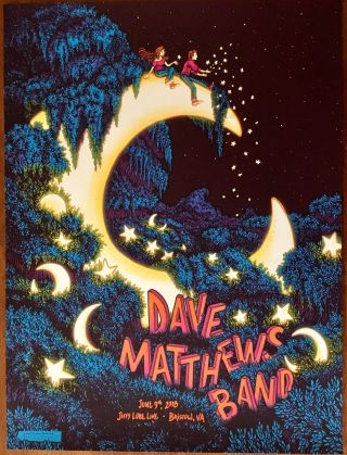Dmb Bristow Va Dave Matthews Band Poster 2018 Dmb Glow In Dark Flames
