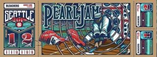 Pearl Jam Poster Safeco Field Seattle 8/8 - 10,  2018 Brad Klausen