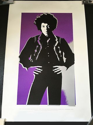 Jimi Hendrix Silkscreen Print 1992 The Jimi Hendrix Exhibition London.