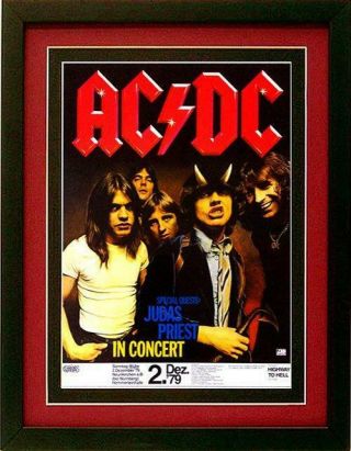 Ac / Dc Concert Poster Custom Framed Highest Quality
