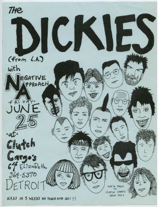 The Dickies 1982 Concert Handbill / Flyer - Punk - Pop Legends - Blue