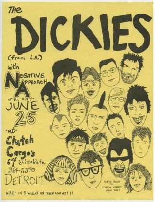 The Dickies 1982 Concert Handbill / Flyer - Punk - Pop Legends - Yellow