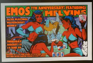 Melvins Concert Poster 1999 Austin Frank Kozik