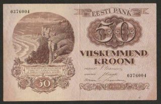 1929 Estonia 50 Krooni Note