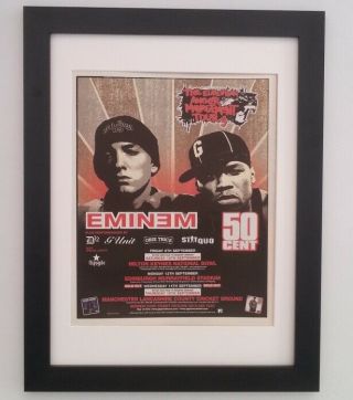 Eminem 50 Cent Uk Tour 2005 Poster Ad Quality Framed Fast World Ship