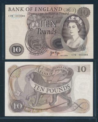 [103541] Great Britain Nd 1970 - 1975 10 Pounds Bank Note Xf P376c