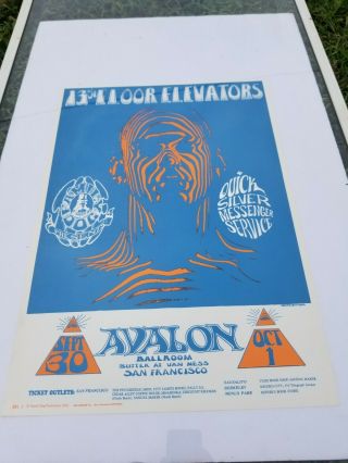 13 Th Floor Elevators - Quicksilver - Avalon Ballroom Poster 1966 Fd 28