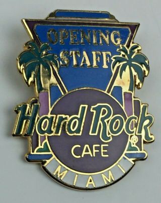 Hard Rock Cafe Miami Opening Staff Pin Art Deco With Palm Trees