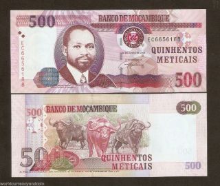 Mozambique 500 Meticais P - 147 2006 Buffalo Unc Africa Animal Money Bill Banknote