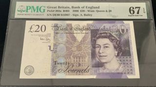 Tt Pk 392a 2006 Great Britain 20 Pounds Queen Elizabeth Ii Pmg 67 Epq Gem