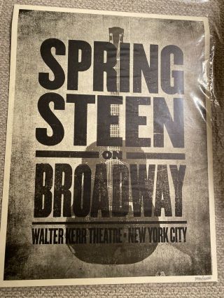 Bruce Springsteen On Broadway Exclusive Poster 4 Nyc Ltd 3980/4000
